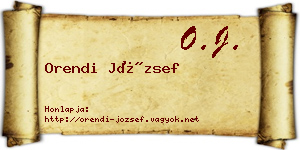 Orendi József névjegykártya
